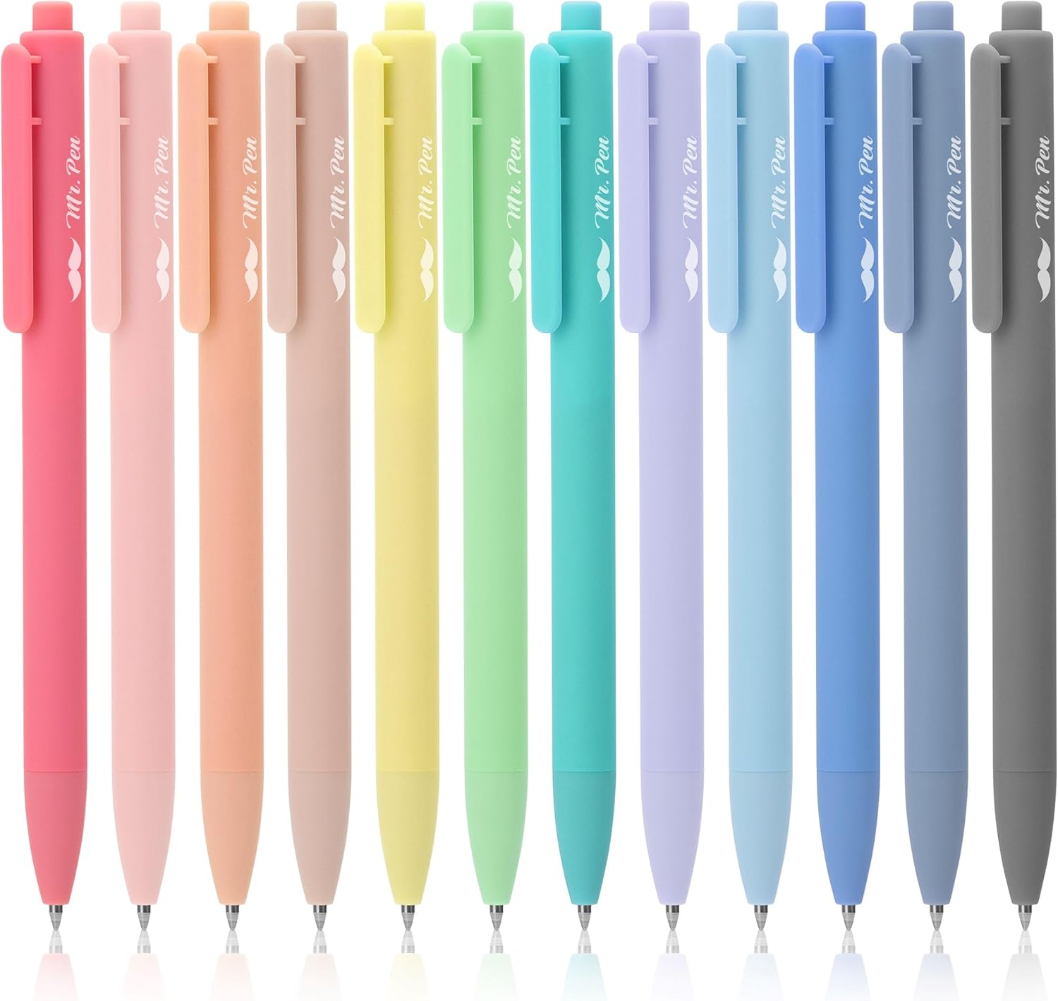 Mr. Pen- Retractable Gel Pens, 12 Pack, Fast Dry, Gel Pens Fine Point 0.7mm, Retractable Pens, Cute Pens, Gel Ink Pens, Aesthetic Pens for Journaling, Fine Tip Pens